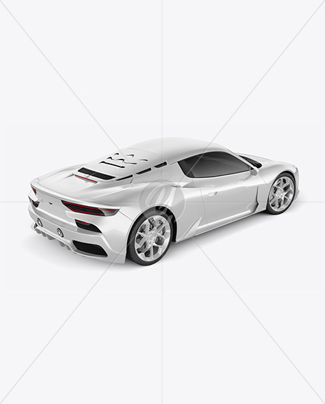 Sport Car Mockup - Back Half Side View