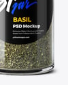 Glass Spice Jar with Dried Basil Mockup