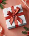 Christmas Gift Box with Bow Mockup