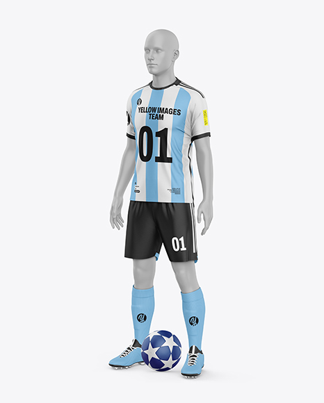 Full Soccer Kit w Mannequin Mockup - Half Side View - Womens+Soccer+Kit+(Back+Half+Side+View)+Jersey+Mockup+PSD+...