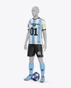 Full Soccer Kit w/ Mannequin Mockup - Half Side View