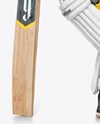 Indian Man Wearing Full Cricket Kit with Bat Mockup