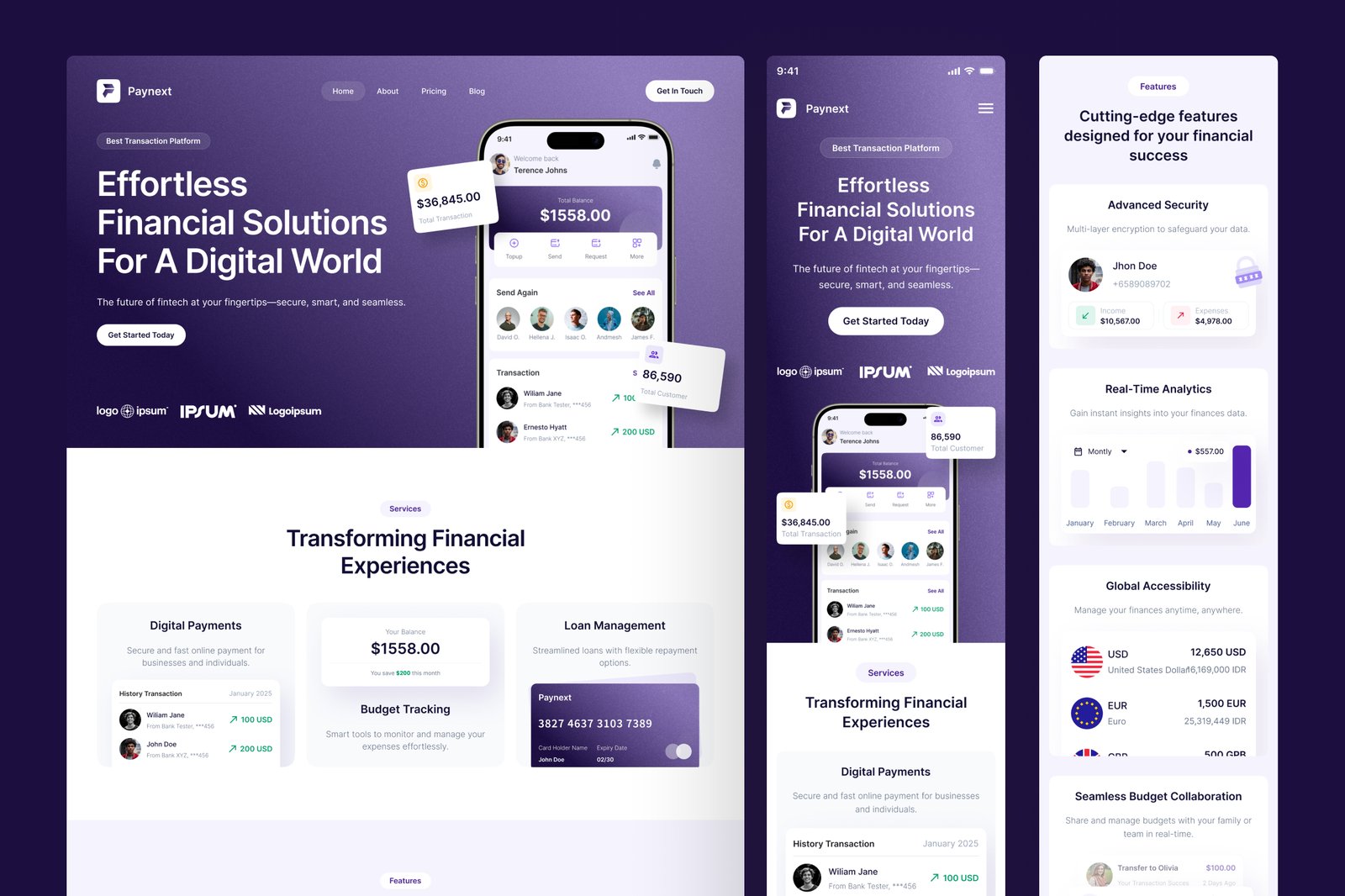 Paynext - Fintech Website