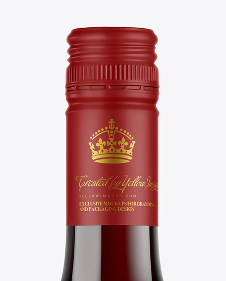 Antique Green Glass Red Wine Bottle Mockup