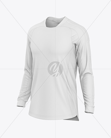 Long Sleeve Soccer Jersey Mockup - Half Side View