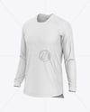 Long Sleeve Soccer Jersey Mockup - Half Side View