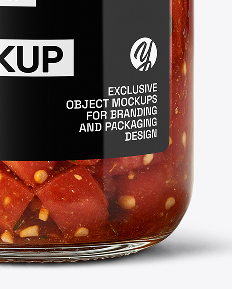 Jar with Tomato Bruschetta Mockup