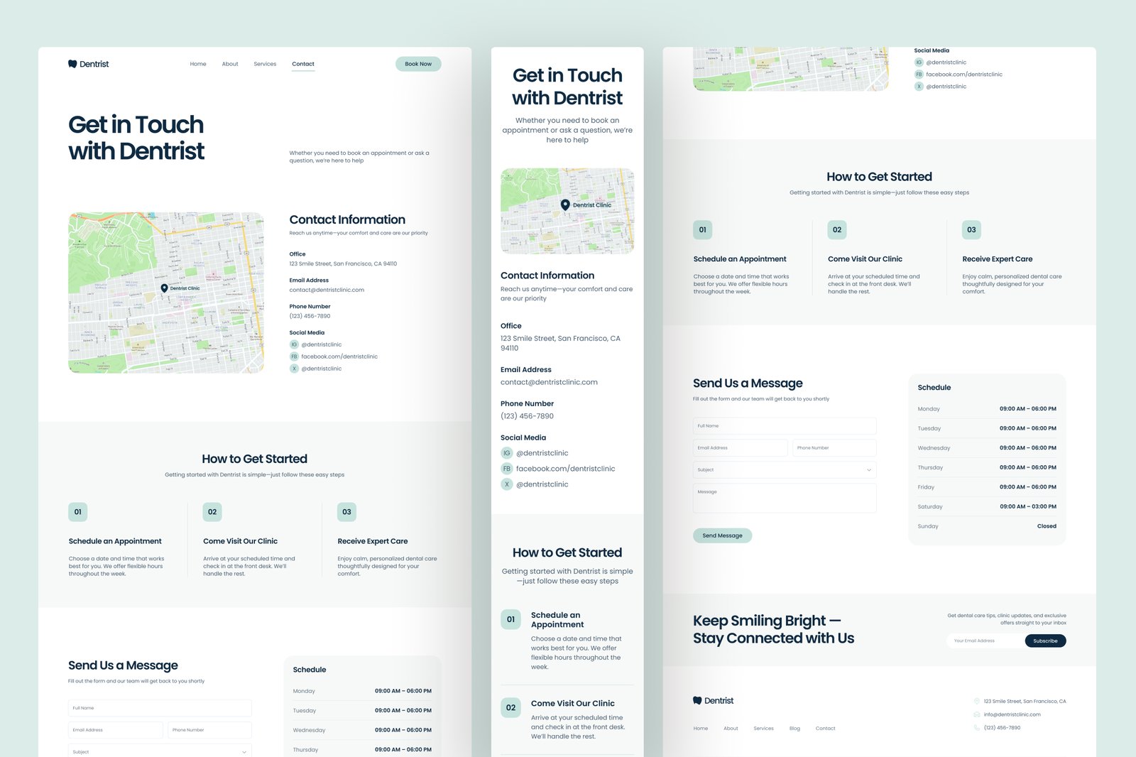 Dentrist - Dental Clinic Website UI Figma Template