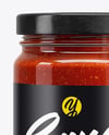 Clear Glass Jar with Pizza Sauce Mockup