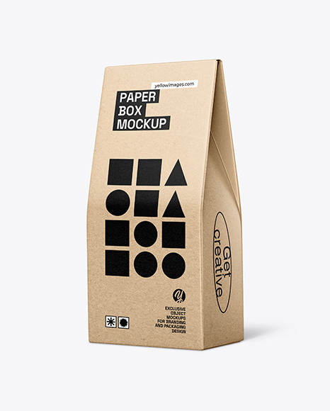 Kraft Paper Bag Mockup - Glossy+Kraft+Paper+Bag+Mockup+-+Halfside+View+in+Bag+