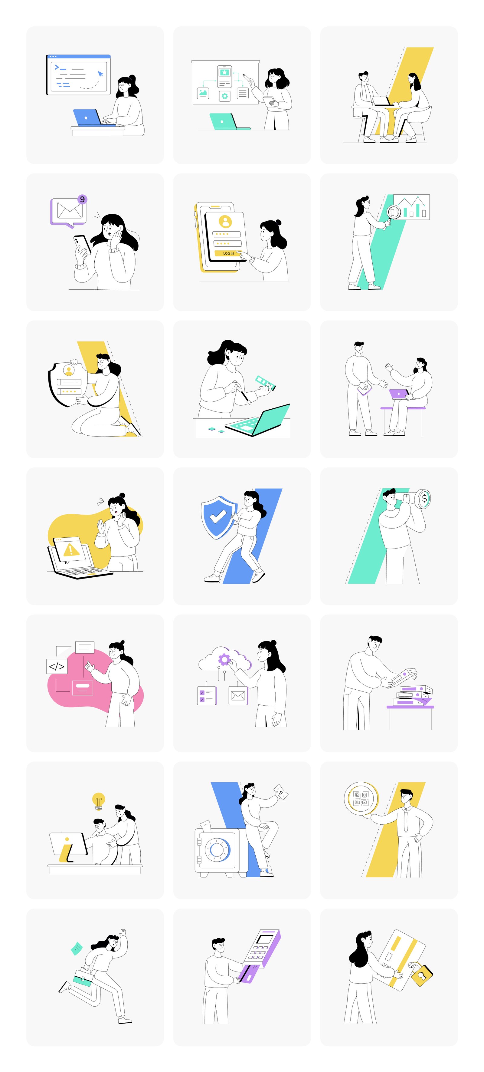 Work Illustrations Bundle