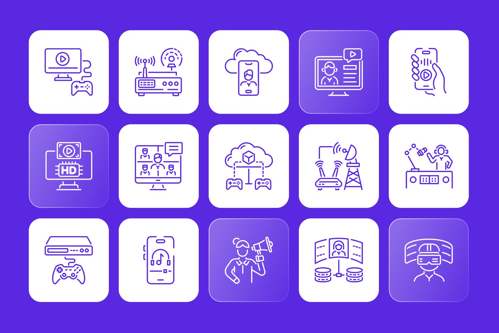 Streaming Art Icon Set