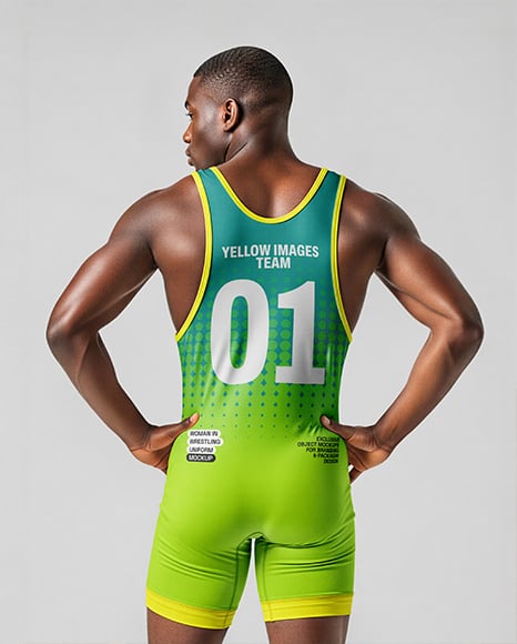 Afro-American Man Wearing Wrestling Uniform Mockup