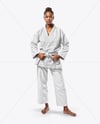 Black Woman Wearing a Jiu Jitsu Gi Uniform Mockup