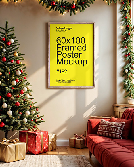 Framed Poster in a Living Room Mockup - Poster mockups