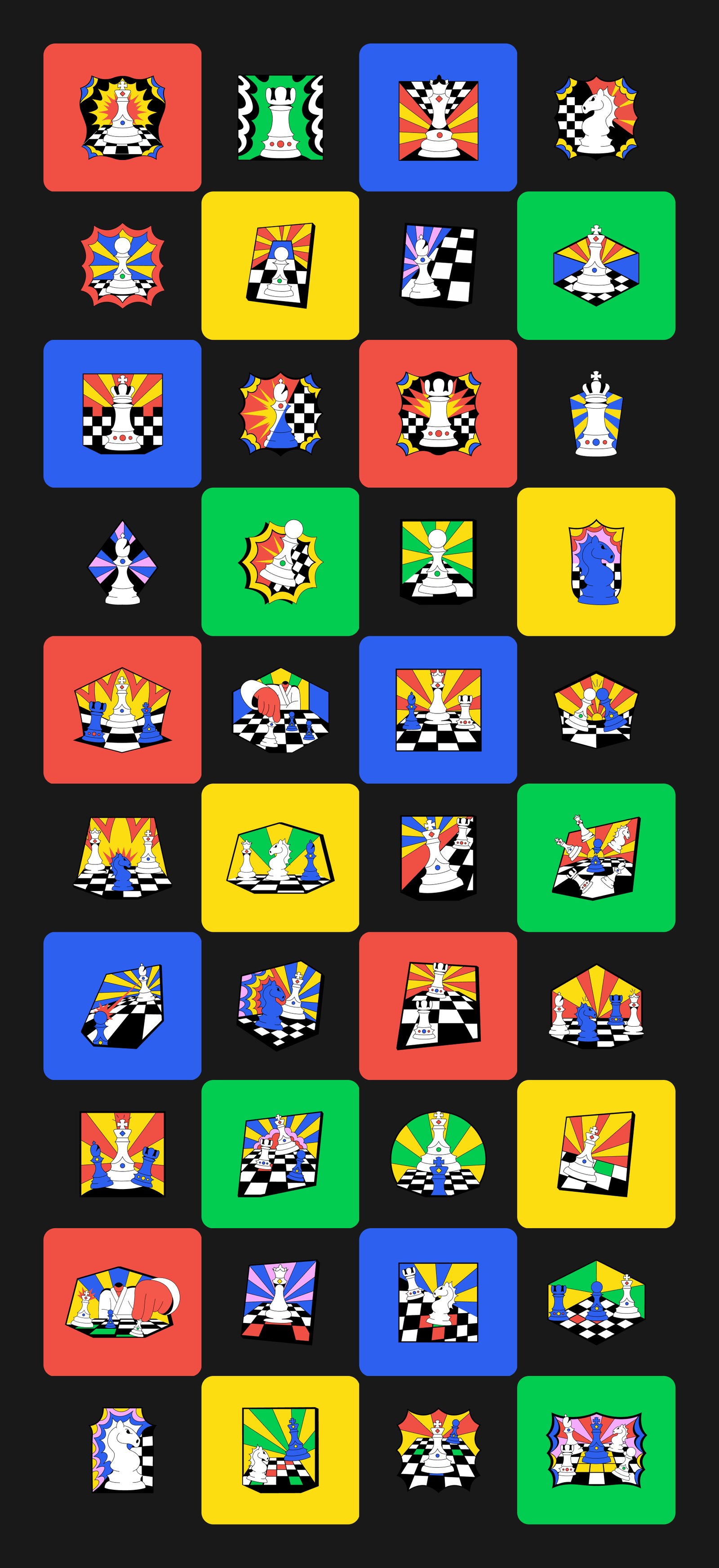 75 Chess Flat Illustrations