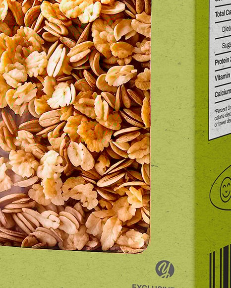 Kraft Box With Granola Mockup