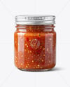 Glass Jar with Tomato Bruschetta Mockup