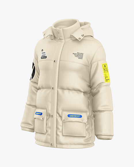 Men's Down Jacket Mockup - Half Side View