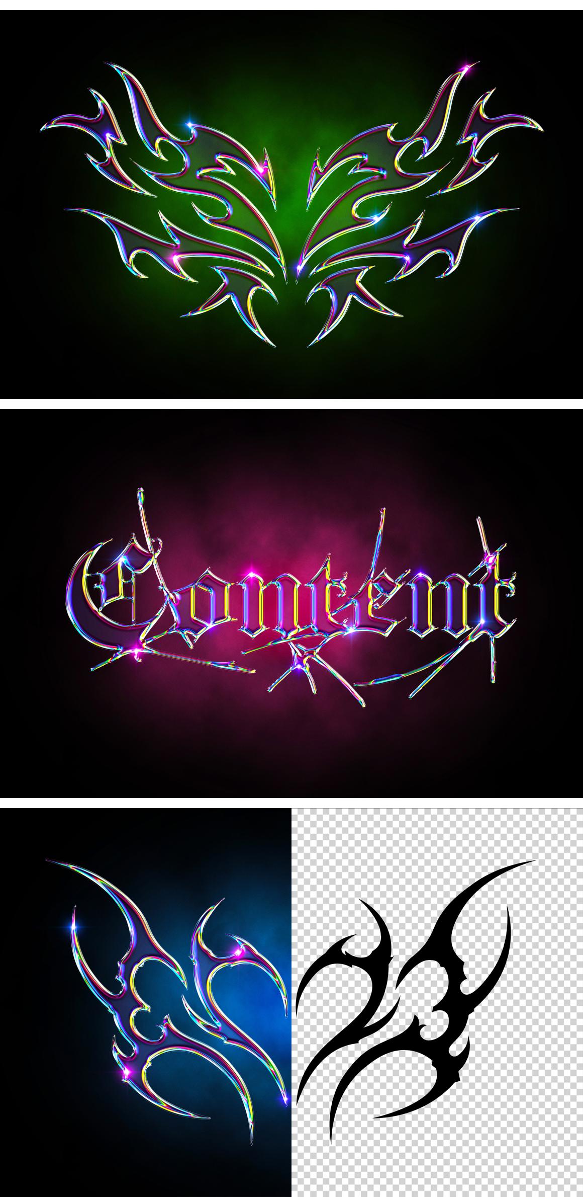 Toxic Spark Chrome Text Effect