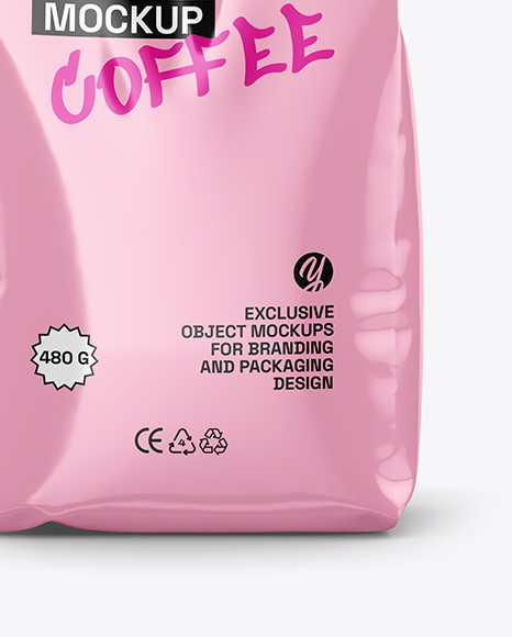 Glossy Coffee Bag Mockup
