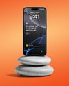 Apple Iphone on the Stones Mockup