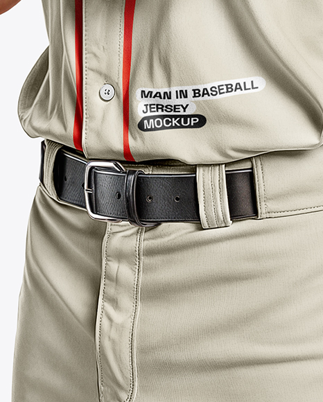 Baseball Player Wearing a Jersey and Cap with a Bat Mockup