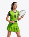 Woman Wearing Badminton Uniform Mockup