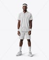 Afro-American Man Wearing Full Tennis Kit Mockup