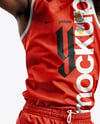 Black Man Wearing Full Basketball Kit Mockup