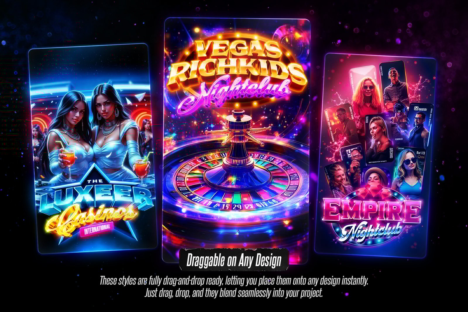 Casino Game Text Effects (12 PSDs)