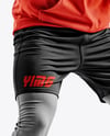 Male UFC Fighter Wearing Hoodie & Shorts over Tights Mockup