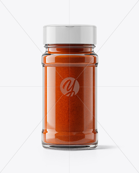 Glass Jar with Chili Powder Mockup
