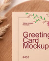 Greeting Card on Wooden Board Mockup