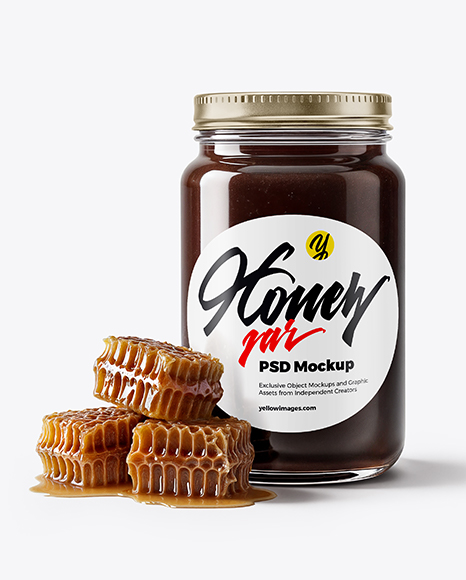 Dark Eucalyptus Honey Jar Mockup - Realistic mockups