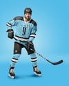 Man Wearing Full Ice Hockey Kit Mockup