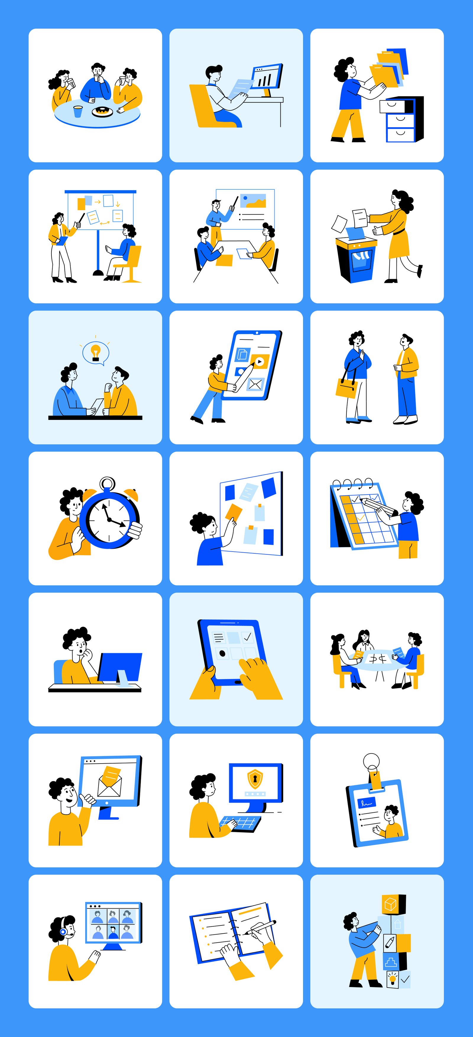 Workplace Illustrations Art Set