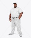 Black Man Wearing a Full Baseball Kit Mockup