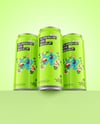 Three Glossy Cans Mockup