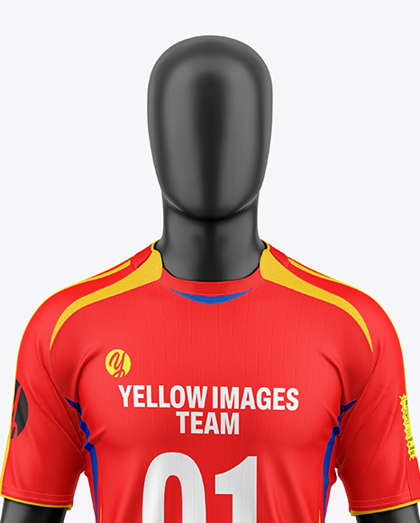 Full Soccer Kit w/ Mannequin Mockup – Front View