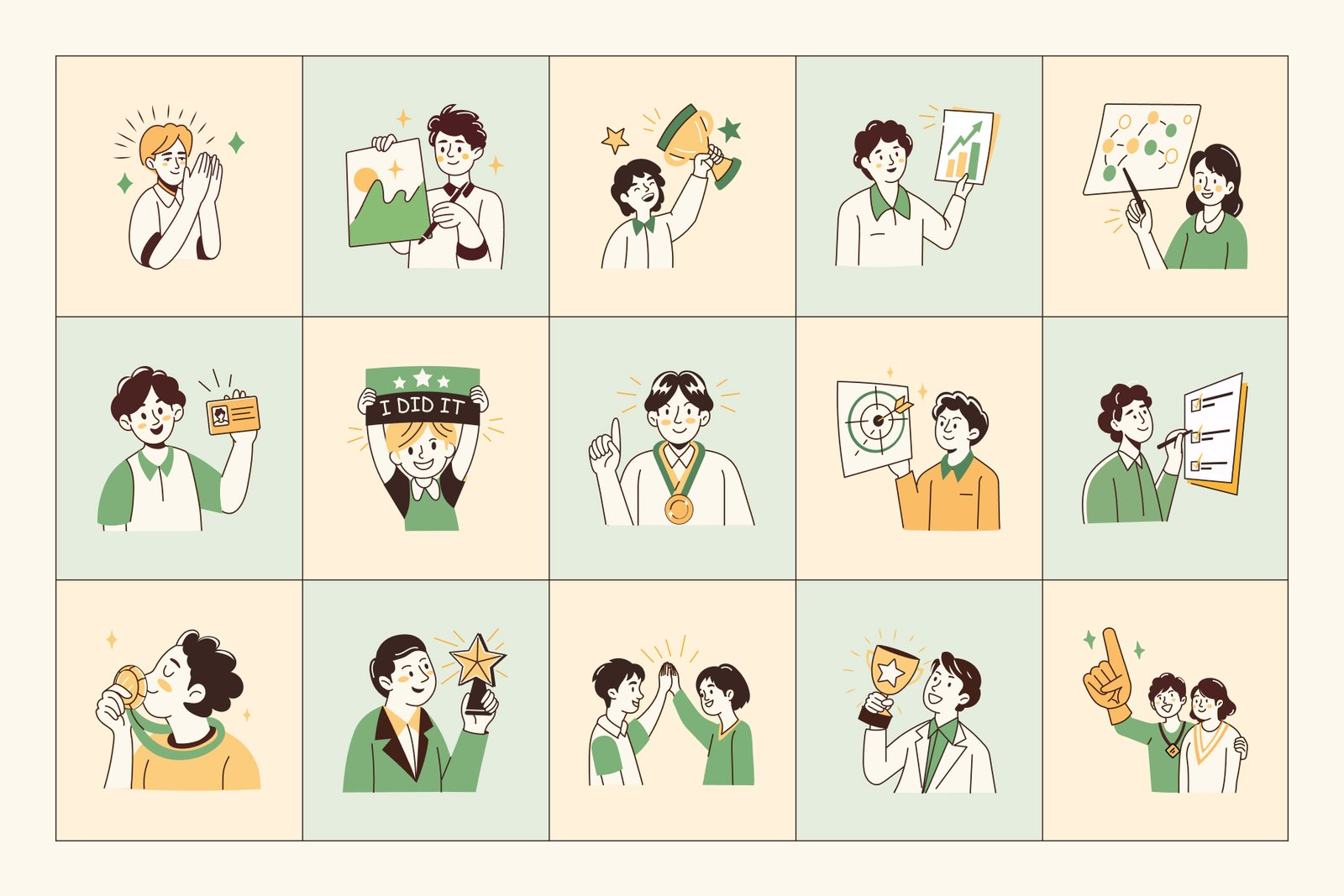 Achievement and success Drawing Set