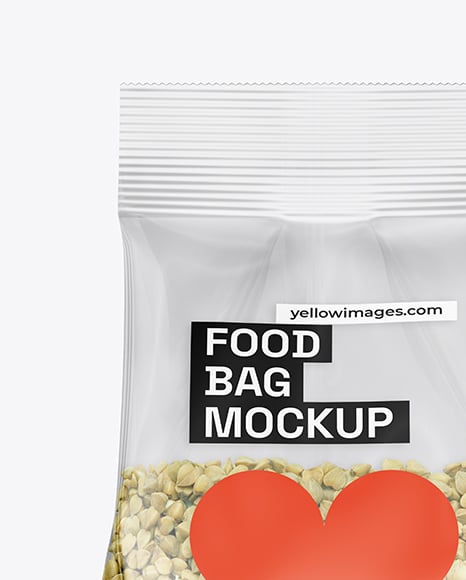 Transparent Package with Green Buckwheat Mockup