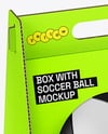 Corrugated Box With Soccer Ball Mockup
