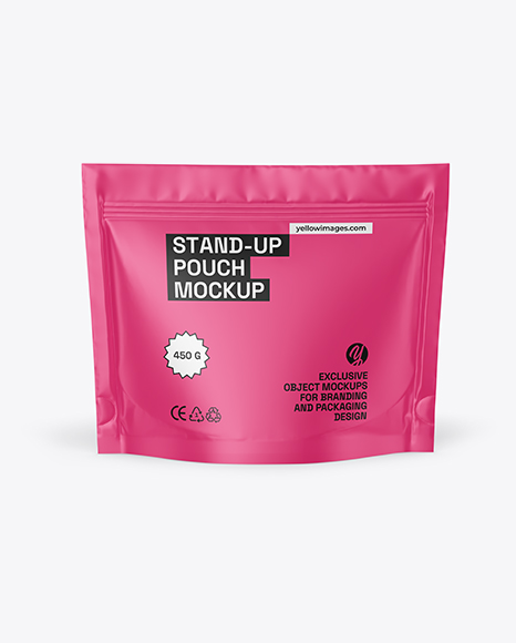 Matte Stand-up Pouch Mockup - Zipper