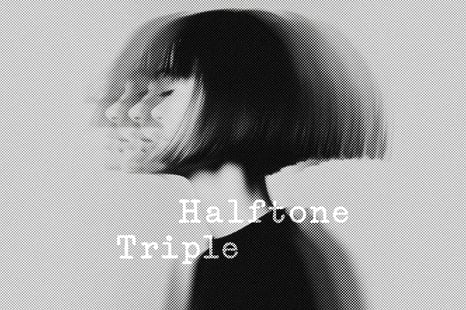 Triple Halftone Screenprint Photo Effect - Add-Ons
