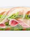 Clear Plastic Flow-Pack with Sandwich in Kraft Paper Sleeve Mockup