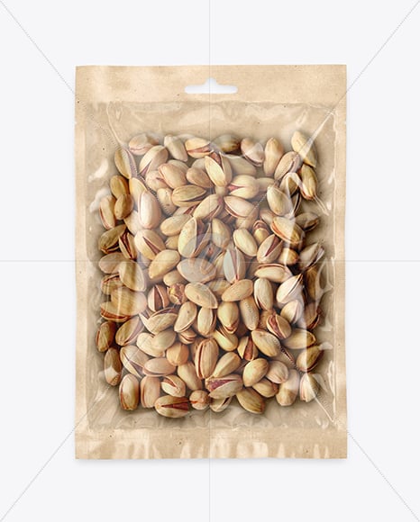Kraft Package with Pistachios Mockup