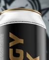 16oz Aluminium Can with Matte Finish on the Block Mockup