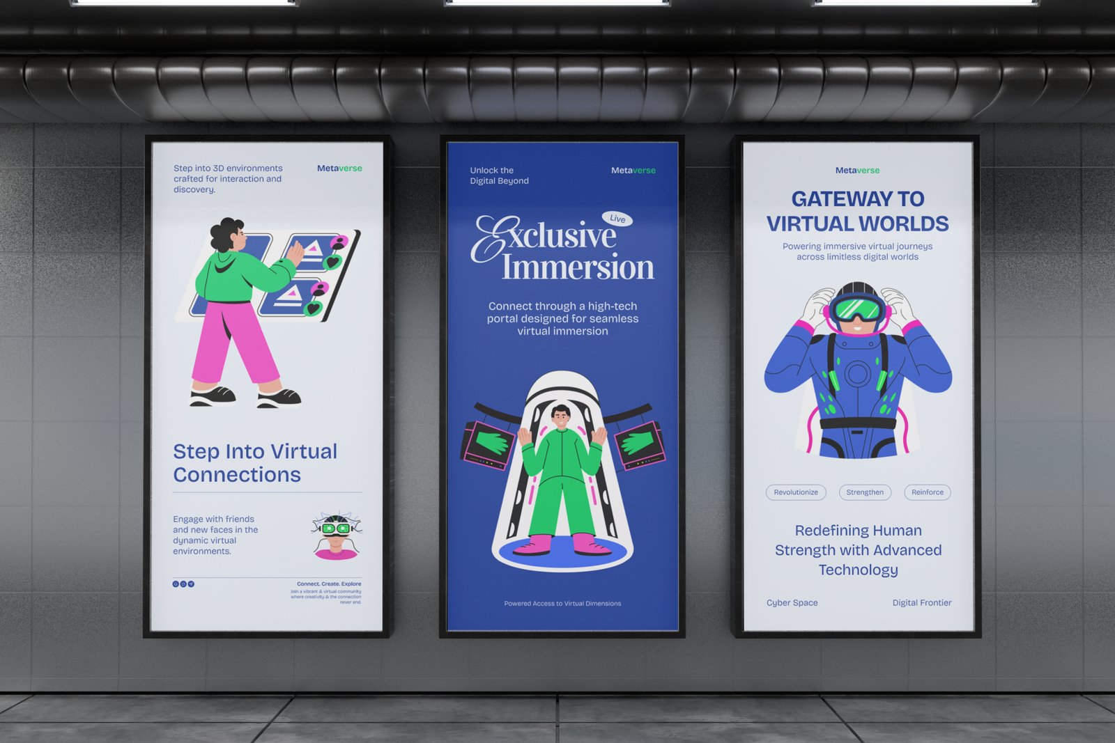 Metaverse Technology Illustration Set