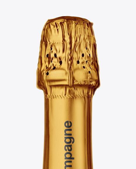 Clear Glass Pink Champagne Bottle Mockup